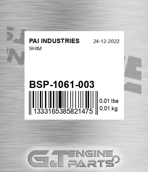BSP-1061-003 Shim for PAI INDUSTRIES