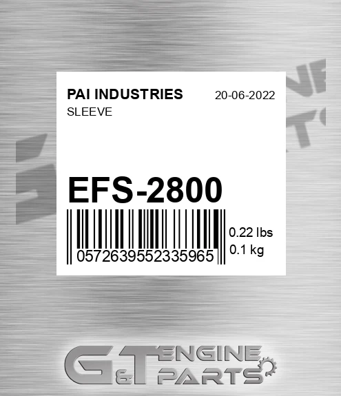 EFS-2800 Sleeve for PAI INDUSTRIES