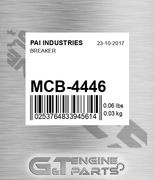 MCB-4446 Breaker for PAI INDUSTRIES