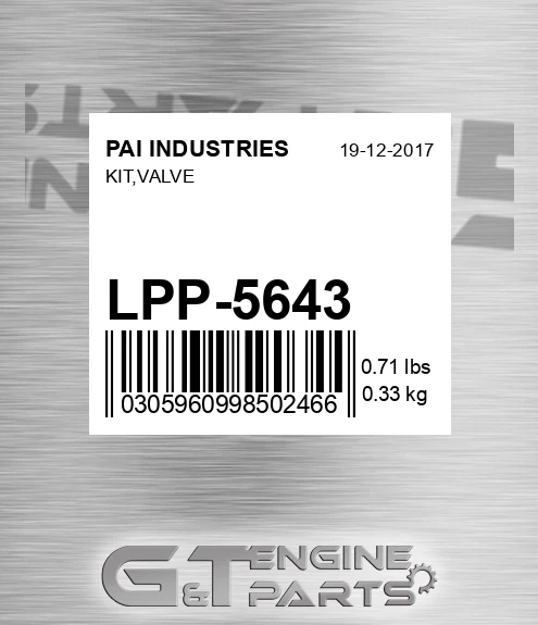 LPP-5643 Kit,valve