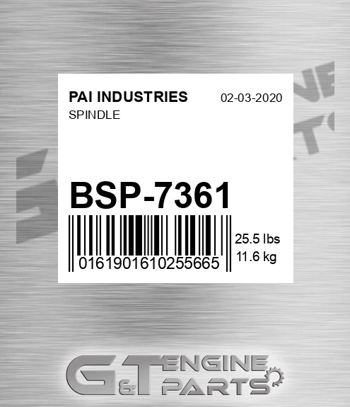 BSP-7361 Spindle
