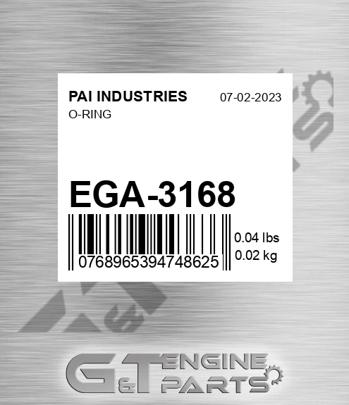 EGA-3168 O-ring