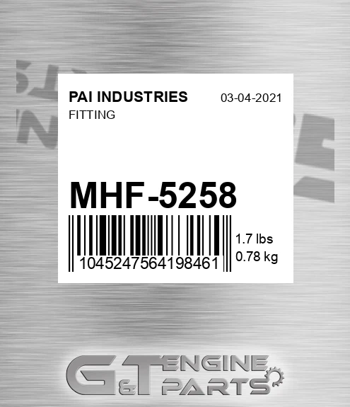 MHF-5258 Fitting for PAI INDUSTRIES