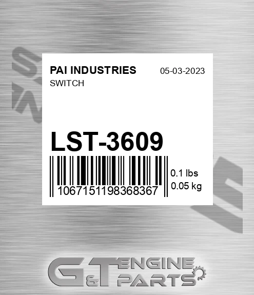 LST-3609 Switch for PAI INDUSTRIES