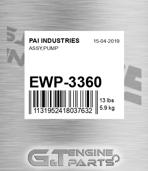EWP-3360 Assy,pump