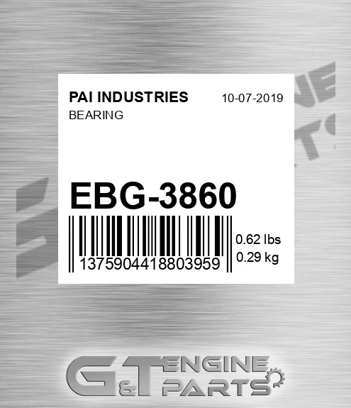 EBG-3860 Bearing for PAI INDUSTRIES