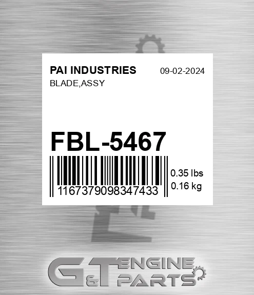 FBL-5467 Blade,assy