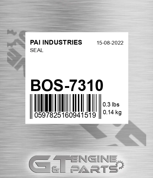 BOS-7310 Seal for PAI INDUSTRIES