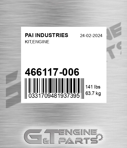 466117-006 Kit,engine for PAI INDUSTRIES