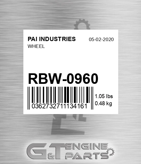 RBW-0960 Wheel for PAI INDUSTRIES