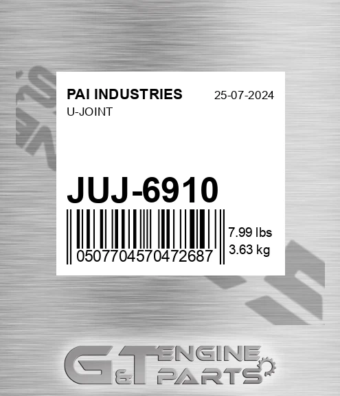 JUJ-6910 U-joint for PAI INDUSTRIES
