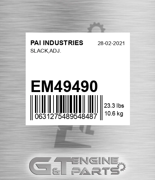 EM49490 Slack,adj. for PAI INDUSTRIES