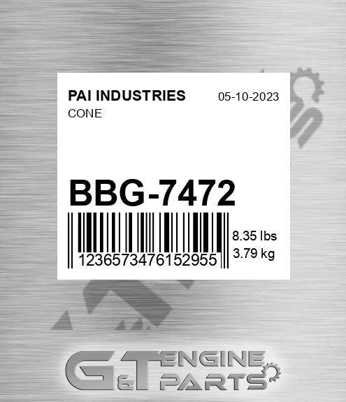 BBG-7472 Cone for PAI INDUSTRIES