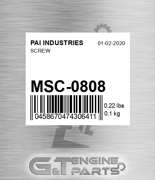 MSC-0808 Screw