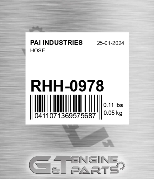RHH-0978 Hose for PAI INDUSTRIES