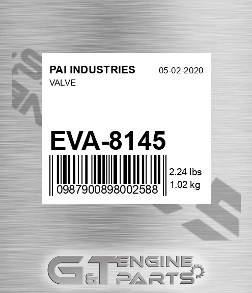 EVA-8145 Valve for PAI INDUSTRIES