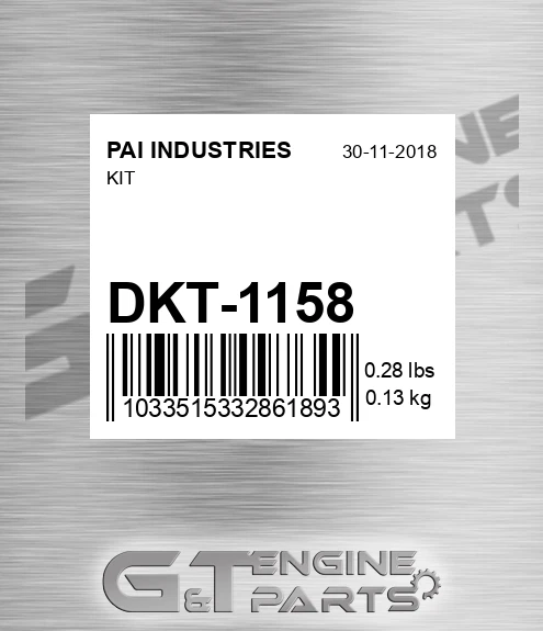 DKT-1158 Kit for PAI INDUSTRIES