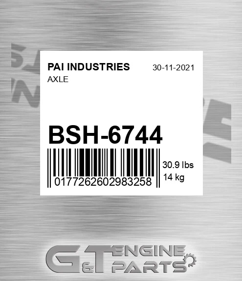 BSH-6744 Axle for PAI INDUSTRIES
