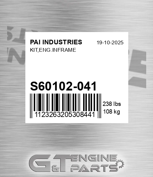 S60102-041 Kit,eng.inframe for PAI INDUSTRIES