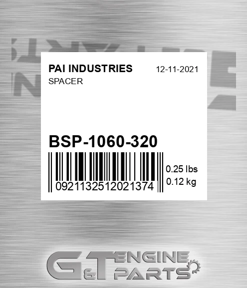 BSP-1060-320 Spacer for PAI INDUSTRIES