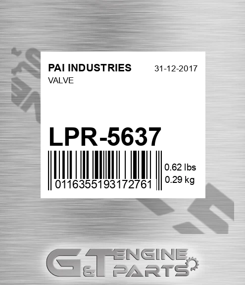 LPR-5637 Valve