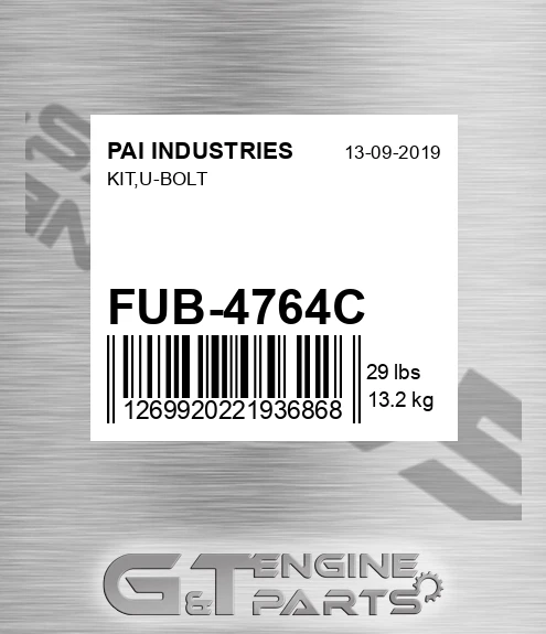 FUB-4764C Kit,u-bolt