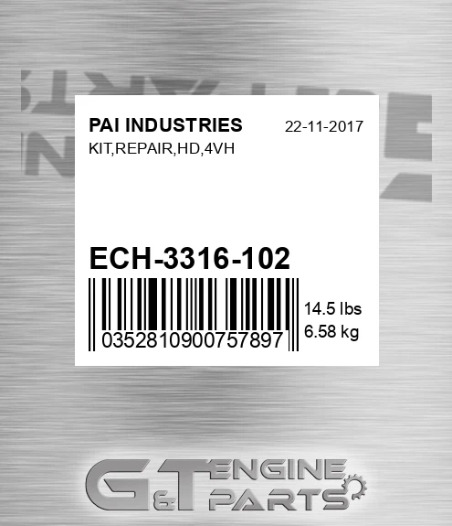 ECH-3316-102 Kit,repair,hd,4vh