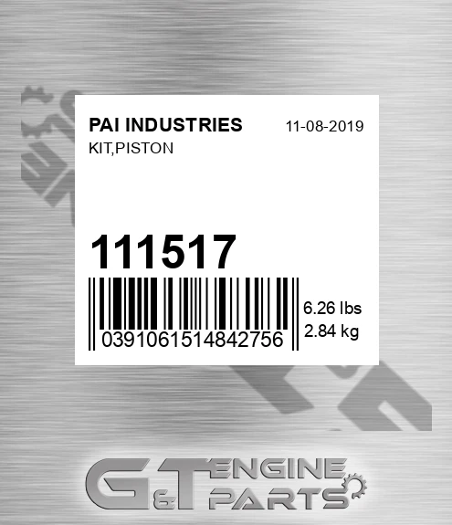 111517 Kit,piston for PAI INDUSTRIES