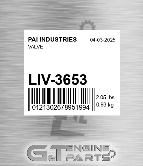 LIV-3653 Valve