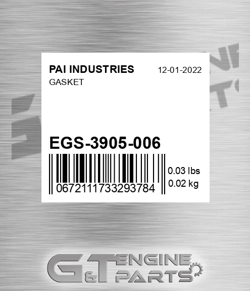 EGS-3905-006 Gasket