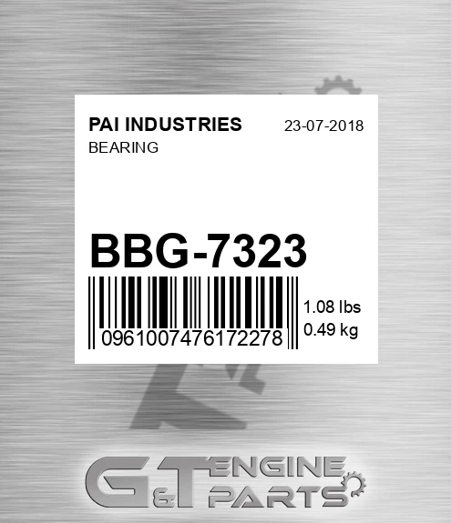 BBG-7323 Bearing for PAI INDUSTRIES