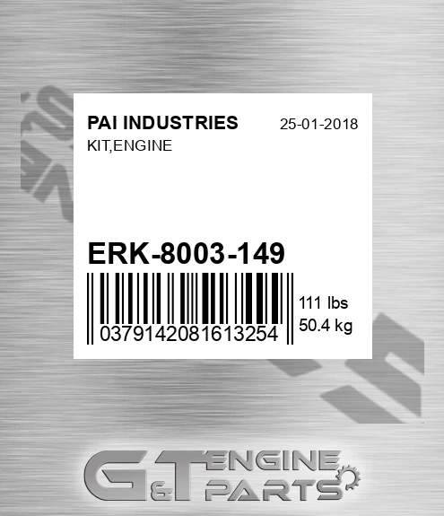 ERK-8003-149 Kit,engine for PAI INDUSTRIES