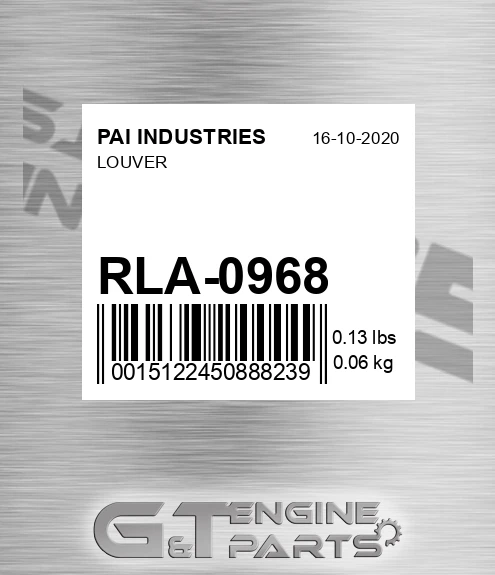 RLA-0968 Louver for PAI INDUSTRIES