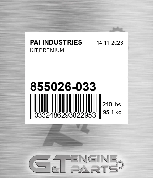 855026-033 Kit,premium for PAI INDUSTRIES