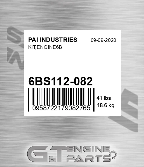 6BS112-082 Kit,engine6b for PAI INDUSTRIES