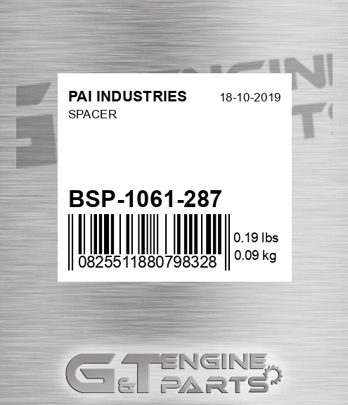 BSP-1061-287 Spacer for PAI INDUSTRIES