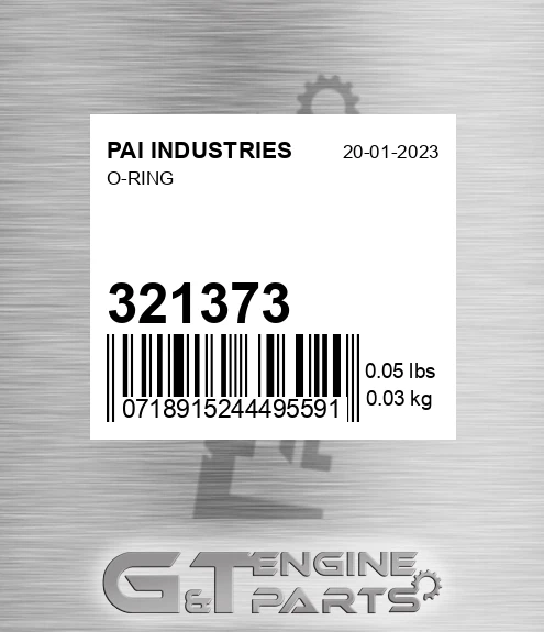 321373 O-ring for PAI INDUSTRIES