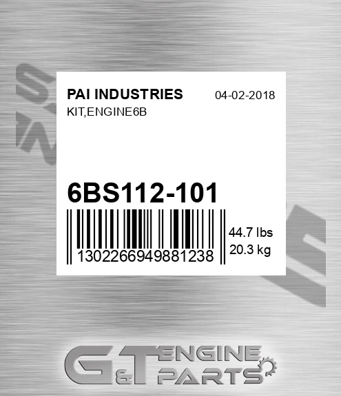 6BS112-101 Kit,engine6b for PAI INDUSTRIES