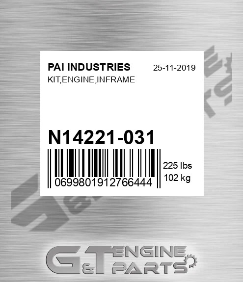 N14221-031 Kit,engine,inframe for PAI INDUSTRIES