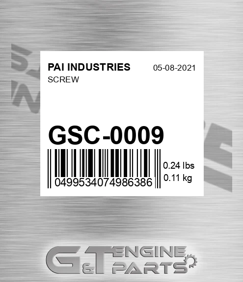 GSC-0009 Screw