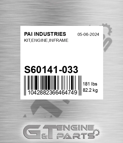 S60141-033 Kit,engine,inframe for PAI INDUSTRIES