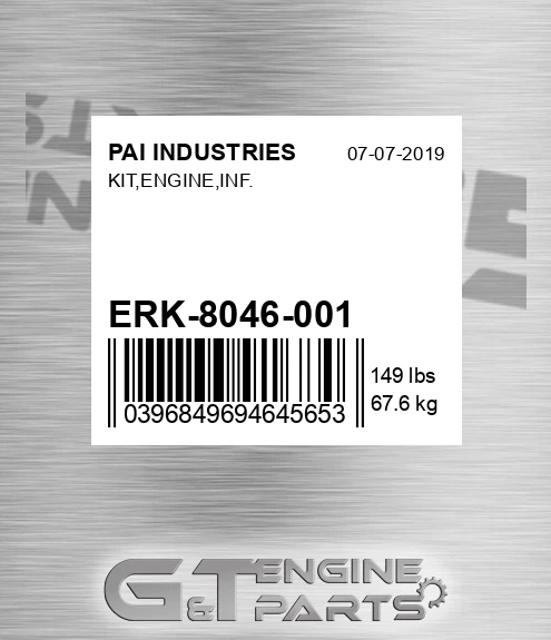 ERK-8046-001 Kit,engine,inf. for PAI INDUSTRIES