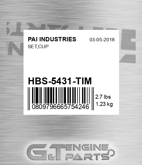 HBS-5431-TIM Set,cup for PAI INDUSTRIES