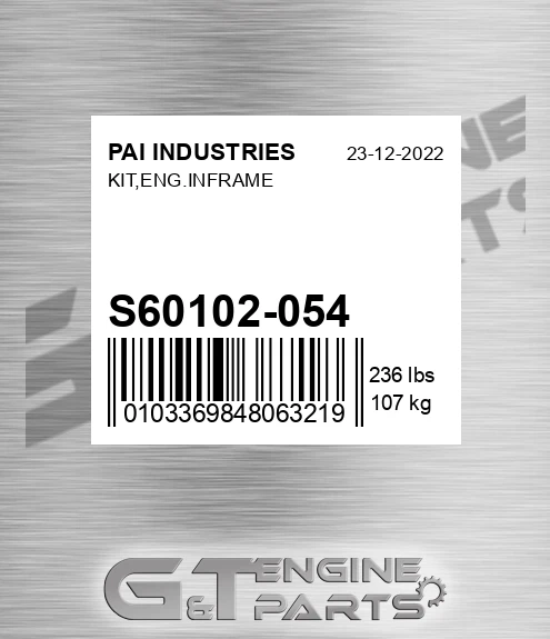 S60102-054 Kit,eng.inframe for PAI INDUSTRIES