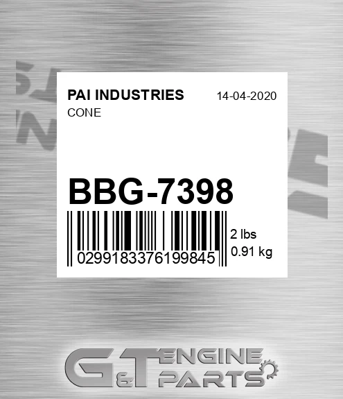 BBG-7398 Cone for PAI INDUSTRIES