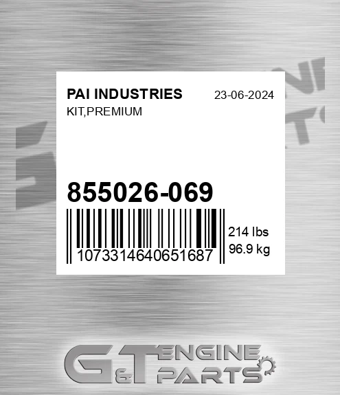 855026-069 Kit,premium for PAI INDUSTRIES
