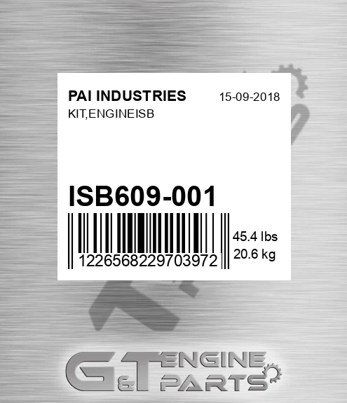 ISB609-001 Kit,engineisb for PAI INDUSTRIES