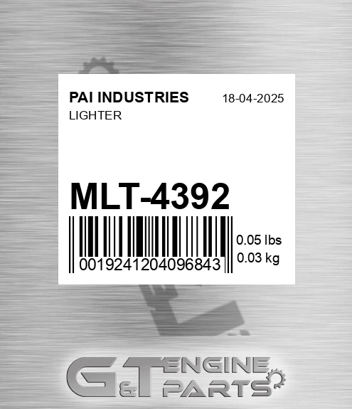 MLT-4392 Lighter for PAI INDUSTRIES
