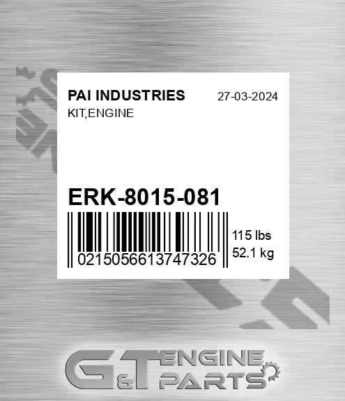 ERK-8015-081 Kit,engine for PAI INDUSTRIES