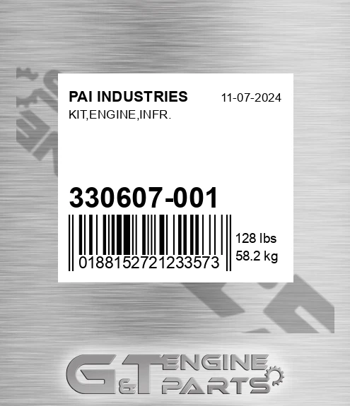 330607-001 Kit,engine,infr. for PAI INDUSTRIES